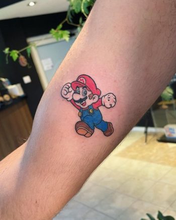 Small Super Mario Tattoo by @michael__tattoo