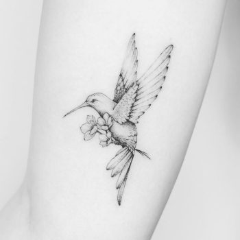 Tattoo De Colibri by @finelinetattooantwerpen