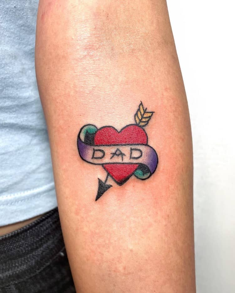 Traditional Old School Heart Tattoo by @ 