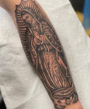 Virgen de Guadalupe Tattoo Arm by @rickytate_