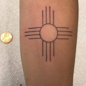 Zia Sun Tattoo by @oven_tattoos