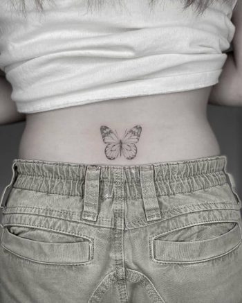 Butterfly Tattoo On Lower Back by @zap.ink