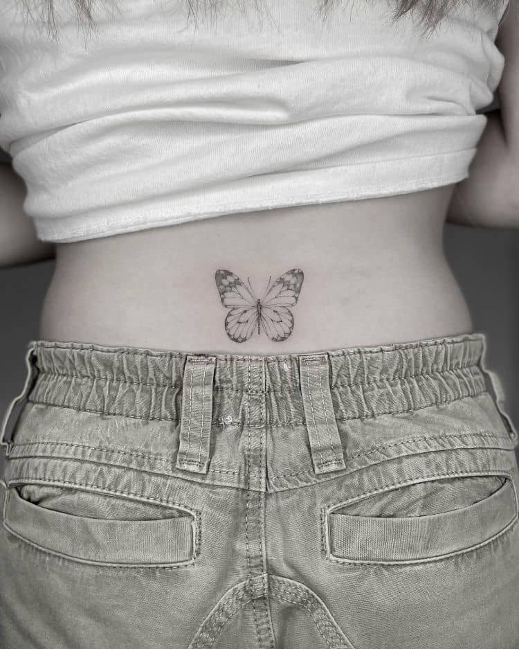 Top 73+ butterfly lower back tattoo - in.eteachers