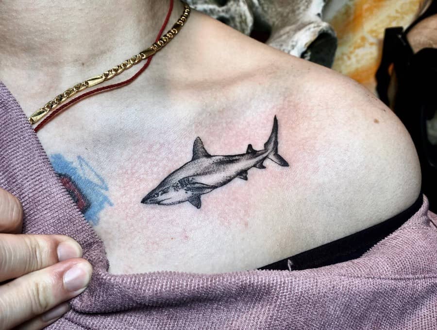 Little Shark Tattoo by @yang543_tattooist