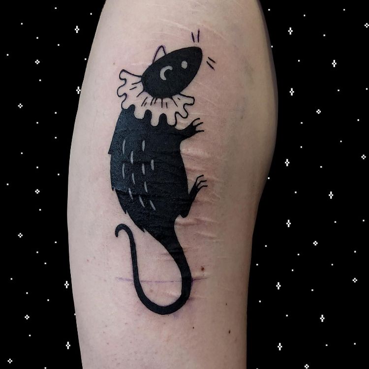 Black Rat Tattoo by @plaga.tatuaze