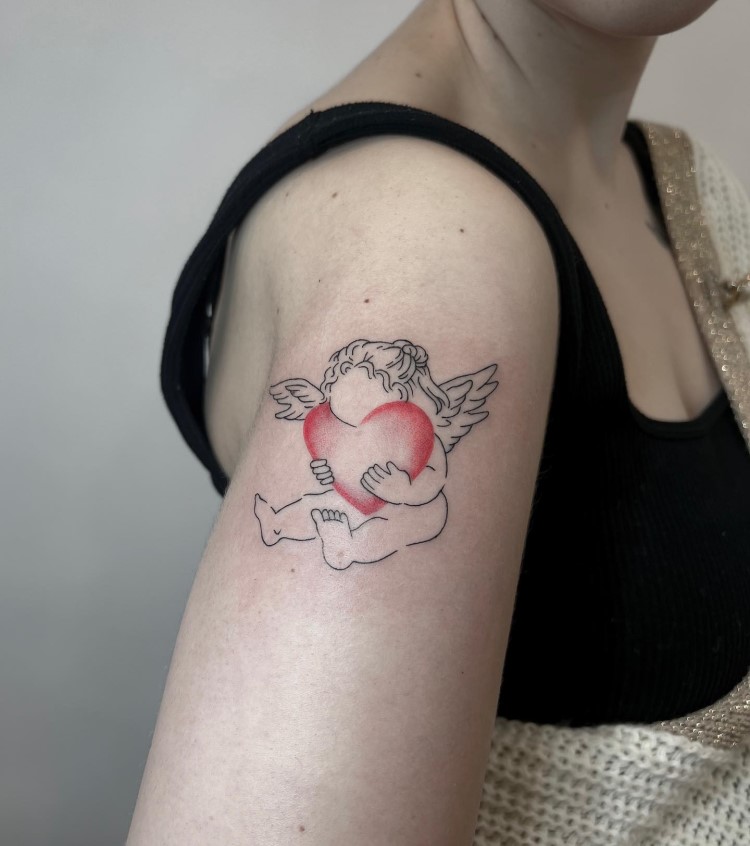 Heart Angel Wings Tattoo by @jo_mi_tattoo