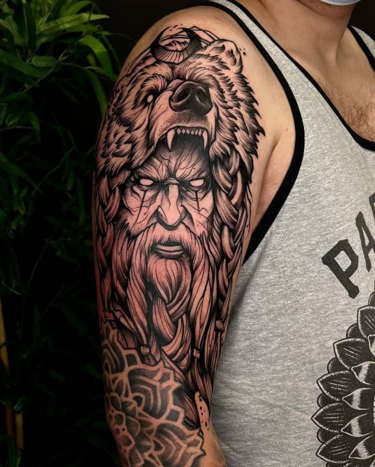 Berserker Viking Tattoo by @denny_mur_tattoo