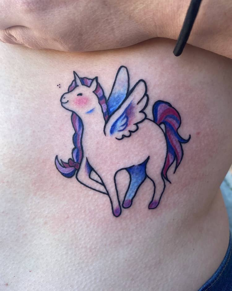 Bisexual Pride Tattoo by @kuwagatattoos