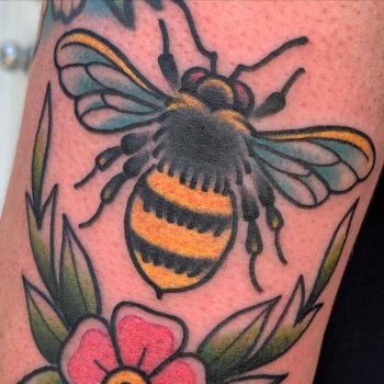 Old-fashioned Vintage Bee Tattoo by @elibauman