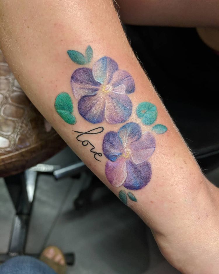 Realistic African Violet Tattoo by @fddcitron - Tattoogrid.net