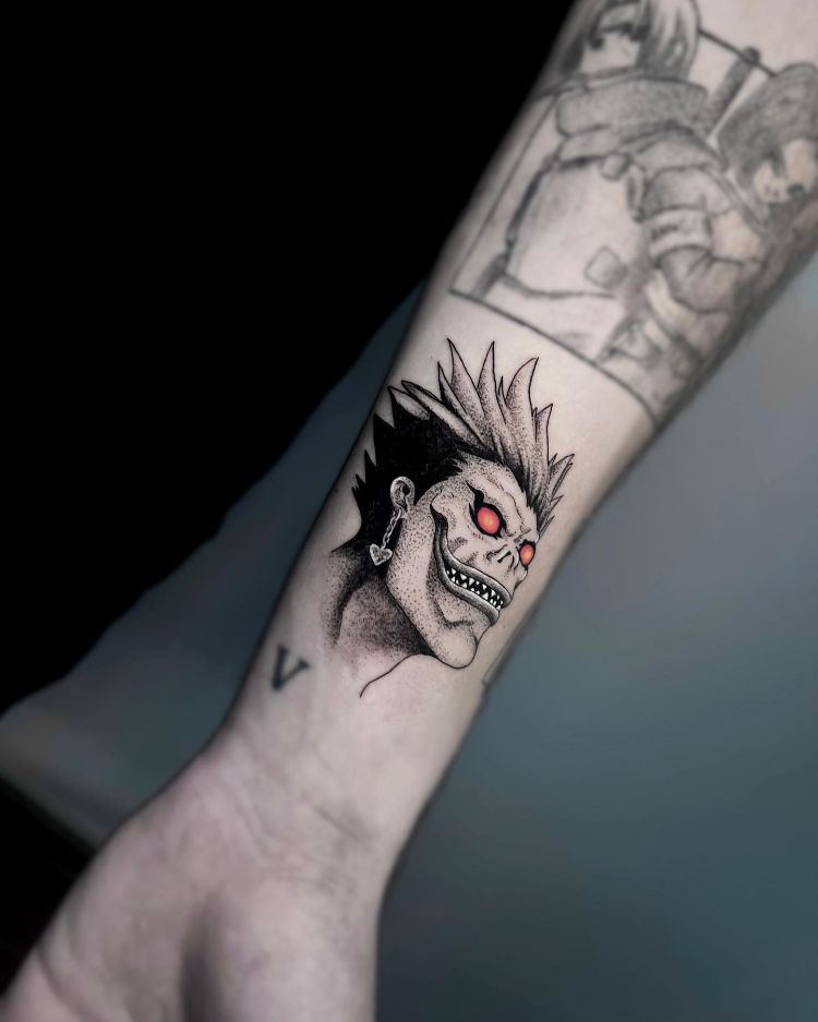 Small Ryuk Tattoo by @drew.inker_tattoo