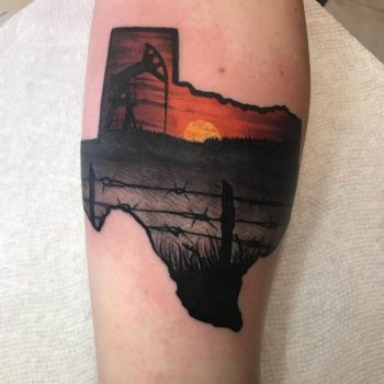 Texas Themed Tattoo by @tattoo_javie