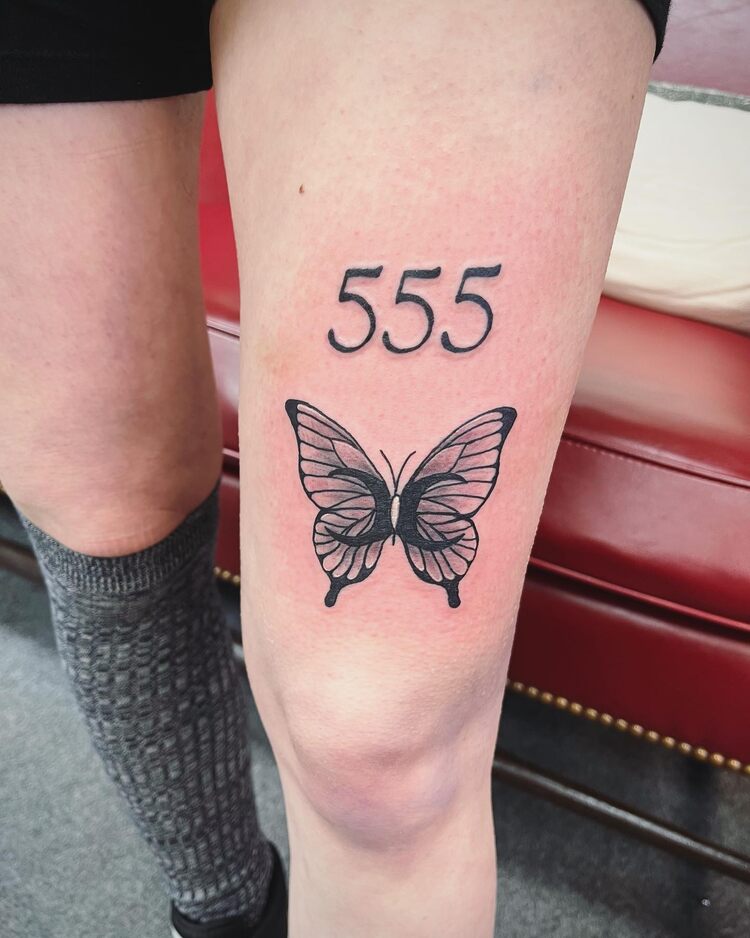 555 Tattoo by @amberraboin