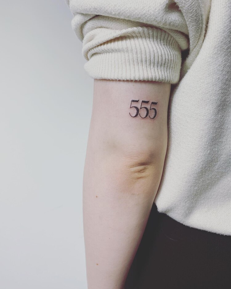 Minimalist 555 Tattoo Design by @laszka.tattoo