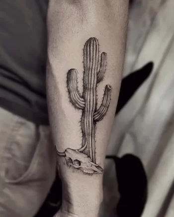 Arizona Cactus Tattoo by @gruyay