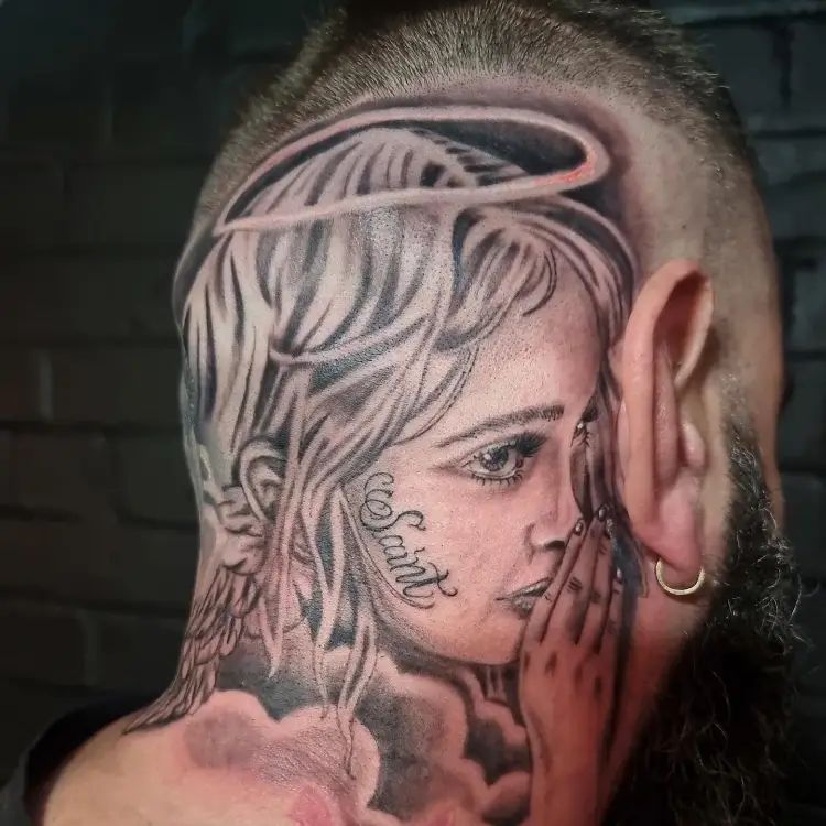 Whispering In Ear Tattoo by @prettypoisontattoo