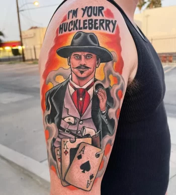 Doc Holiday tattoo by @jamesmullintattoos